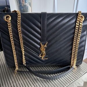 YSL Large Chevron Envelope Handbag